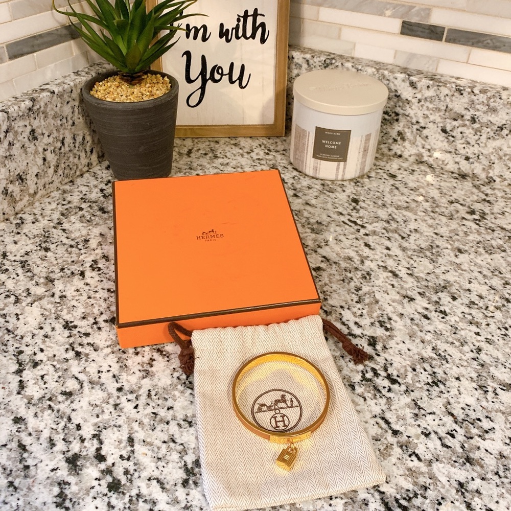 Authentic Hermes bangle.  Gold tone bangle.